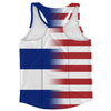 American Flag And Cuba Flag Combination Running Racerback Singlet Track Tank Top