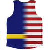 American Flag And Curacao Flag Combination Athletic Tank Top