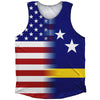 American Flag And Curacao Flag Combination Athletic Tank Top by Tribe Lacrosse