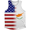 American Flag And Cyprus Flag Combination Athletic Tank Top by Tribe Lacrosse