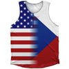 American Flag And Czech Republic Flag Combination Athletic Tank Top by Tribe Lacrosse