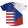 American Flag And Czech Republic Flag Combination Soccer Jersey Made In USA by Tribe Lacrosse