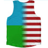 American Flag And Djibouti Flag Combination Athletic Tank Top