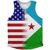 American Flag And Djibouti Flag Combination Athletic Tank Top by Tribe Lacrosse