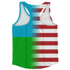 American Flag And Djibouti Flag Combination Running Racerback Singlet Track Tank Top