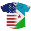 American Flag And Djibouti Flag Combination Soccer Jersey Made In USA by Tribe Lacrosse