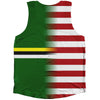 American Flag And Dominica Flag Combination Athletic Tank Top