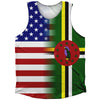 American Flag And Dominica Flag Combination Athletic Tank Top by Tribe Lacrosse