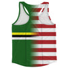 American Flag And Dominica Flag Combination Running Racerback Singlet Track Tank Top