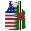 American Flag And Dominica Flag Combination Running Racerback Singlet Track Tank Top by Tribe Lacrosse