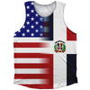 American Flag And Dominican Republic Flag Combination Athletic Tank Top by Tribe Lacrosse