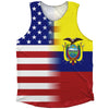 American Flag And Ecuador Flag Combination Athletic Tank Top by Tribe Lacrosse