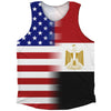 American Flag And Egypt Flag Combination Athletic Tank Top by Tribe Lacrosse