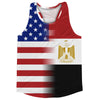 American Flag And Egypt Flag Combination Running Racerback Singlet Track Tank Top by Tribe Lacrosse