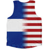 American Flag And El Salvador Flag Combination Athletic Tank Top