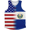 American Flag And El Salvador Flag Combination Athletic Tank Top by Tribe Lacrosse