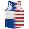 American Flag And El Salvador Flag Combination Running Racerback Singlet Track Tank Top