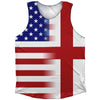 American Flag And England Flag Combination Athletic Tank Top by Tribe Lacrosse
