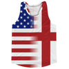 American Flag And England Flag Combination Running Racerback Singlet Track Tank Top by Tribe Lacrosse