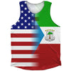 American Flag And Equatorial Guinea Flag Combination Athletic Tank Top by Tribe Lacrosse