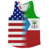 American Flag And Equatorial Guinea Flag Combination Running Racerback Singlet Track Tank Top by Tribe Lacrosse