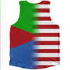 American Flag And Eritrea Flag Combination Athletic Tank Top