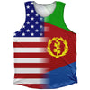 American Flag And Eritrea Flag Combination Athletic Tank Top by Tribe Lacrosse