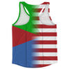 American Flag And Eritrea Flag Combination Running Racerback Singlet Track Tank Top