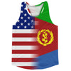 American Flag And Eritrea Flag Combination Running Racerback Singlet Track Tank Top by Tribe Lacrosse