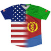 American Flag And Eritrea Flag Combination Soccer Jersey Made In USA by Tribe Lacrosse