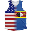 American Flag And Eswatini Flag Combination Athletic Tank Top by Tribe Lacrosse