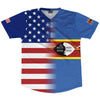 American Flag And Eswatini Flag Combination Soccer Jersey Made In USA by Tribe Lacrosse