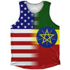American Flag And Ethiopia Flag Combination Athletic Tank Top by Tribe Lacrosse