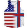 American Flag And Faroe Islands Flag Combination Athletic Tank Top by Tribe Lacrosse