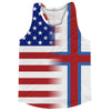 American Flag And Faroe Islands Flag Combination Running Racerback Singlet Track Tank Top by Tribe Lacrosse