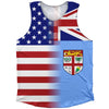 American Flag And Fiji Flag Combination Athletic Tank Top by Tribe Lacrosse
