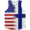 American Flag And Finland Flag Combination Athletic Tank Top by Tribe Lacrosse