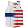 American Flag And Finland Flag Combination Running Racerback Singlet Track Tank Top