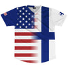 American Flag And Finland Flag Combination Soccer Jersey Made In USA by Tribe Lacrosse
