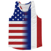 American Flag And France Flag Combination Running Racerback Singlet Track Tank Top by Tribe Lacrosse