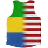 American Flag And Gabon Flag Combination Athletic Tank Top