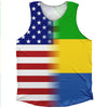 American Flag And Gabon Flag Combination Athletic Tank Top by Tribe Lacrosse
