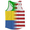 American Flag And Gabon Flag Combination Running Racerback Singlet Track Tank Top