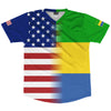 American Flag And Gabon Flag Combination Soccer Jersey Made In USA by Tribe Lacrosse