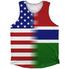 American Flag And Gambia Flag Combination Athletic Tank Top by Tribe Lacrosse