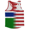 American Flag And Gambia Flag Combination Running Racerback Singlet Track Tank Top
