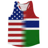 American Flag And Gambia Flag Combination Running Racerback Singlet Track Tank Top by Tribe Lacrosse