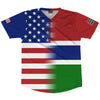 American Flag And Gambia Flag Combination Soccer Jersey Made In USA by Tribe Lacrosse