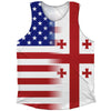 American Flag And Georgia Flag Combination Athletic Tank Top by Tribe Lacrosse