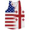 American Flag And Georgia Flag Combination Running Racerback Singlet Track Tank Top by Tribe Lacrosse